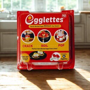 Egglettes Boiled Egg Cooker Pods 4 Silicone No Shell As Seen On TV